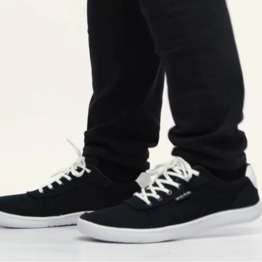 WHITIN Wide Toe Box Barefoot Sneakers Lightweight Canvas Minimalist Shoes 45